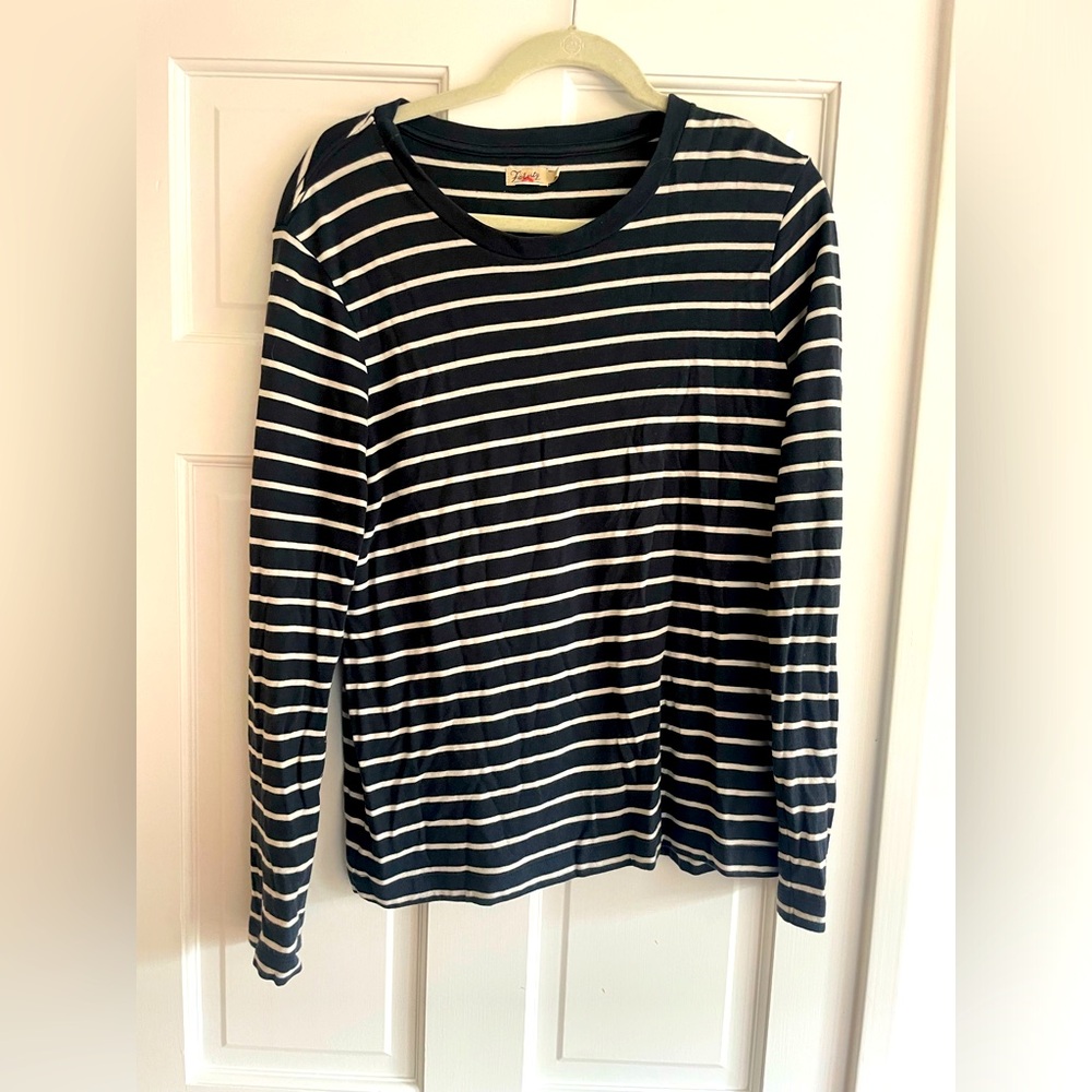 FAHERTY Cloud Striped Pima Cotton Modal Super Soft Long Sleeve Jersey Shirt
